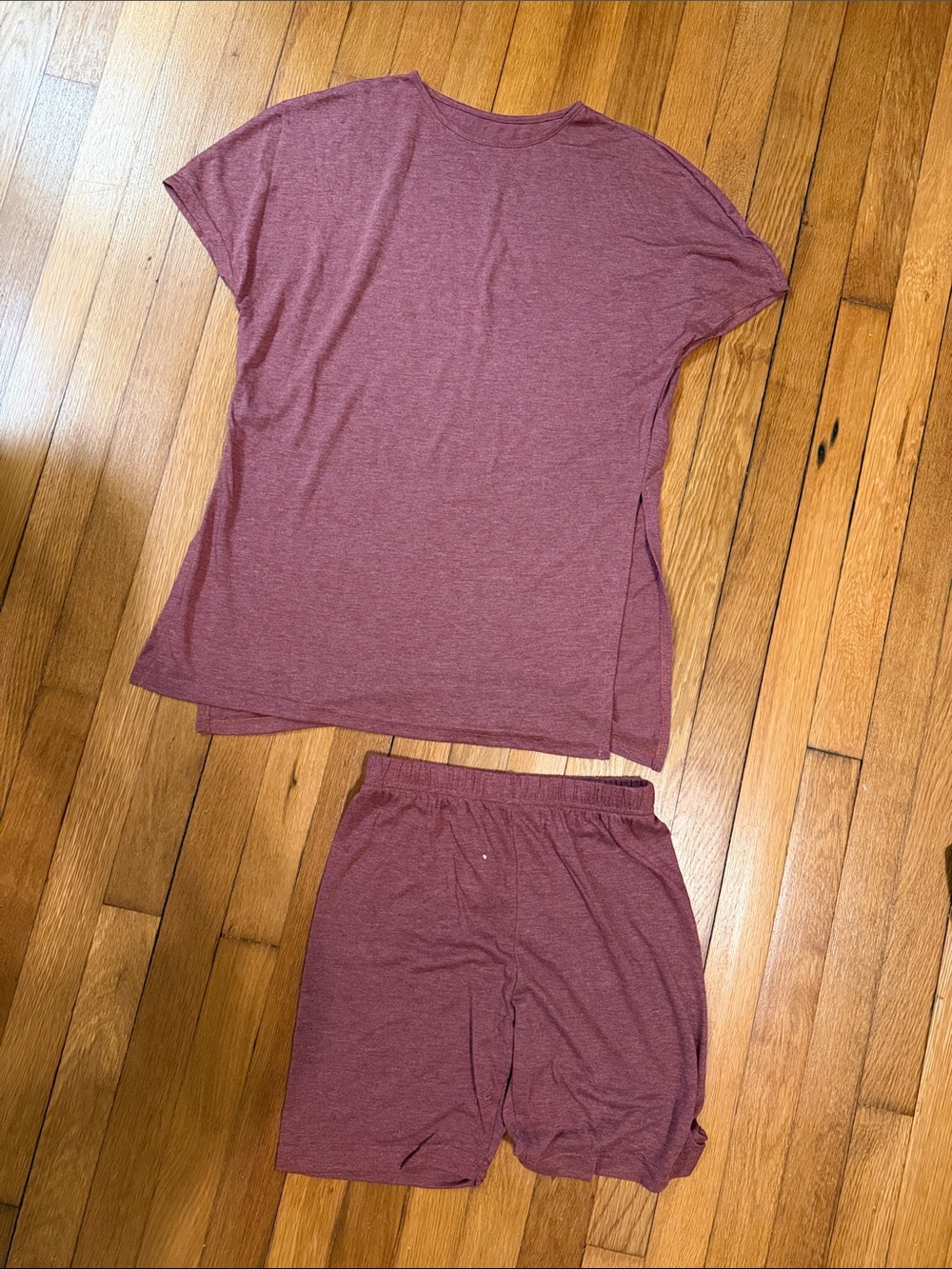 SHEIN Heathered Mauve Short Sleeve Pajama Set